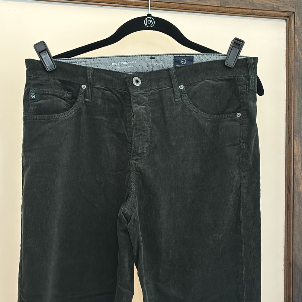 New! AG The Stevie Ankle Olive Corduroy